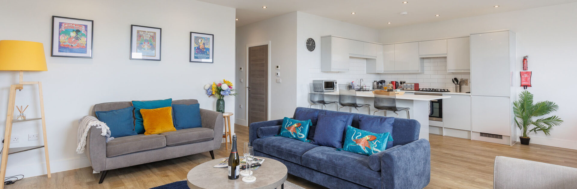 Spacious open plan living room at Culver Coast holiday rental on the Isle of Wight