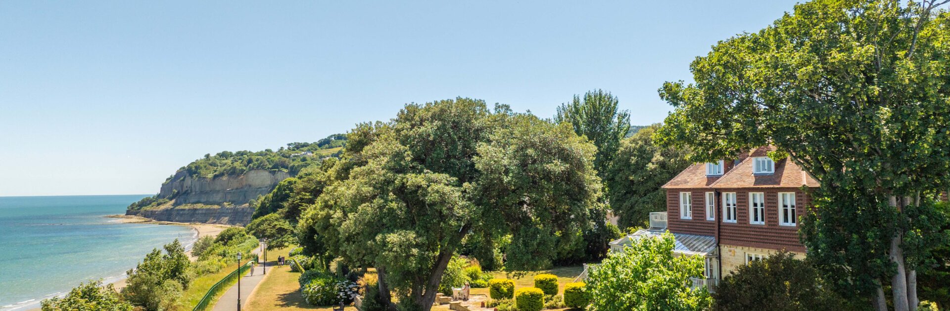 The Old Vicarage on the Shanklin cliff path showcasing beautiful Isle of Wight things to do in July.