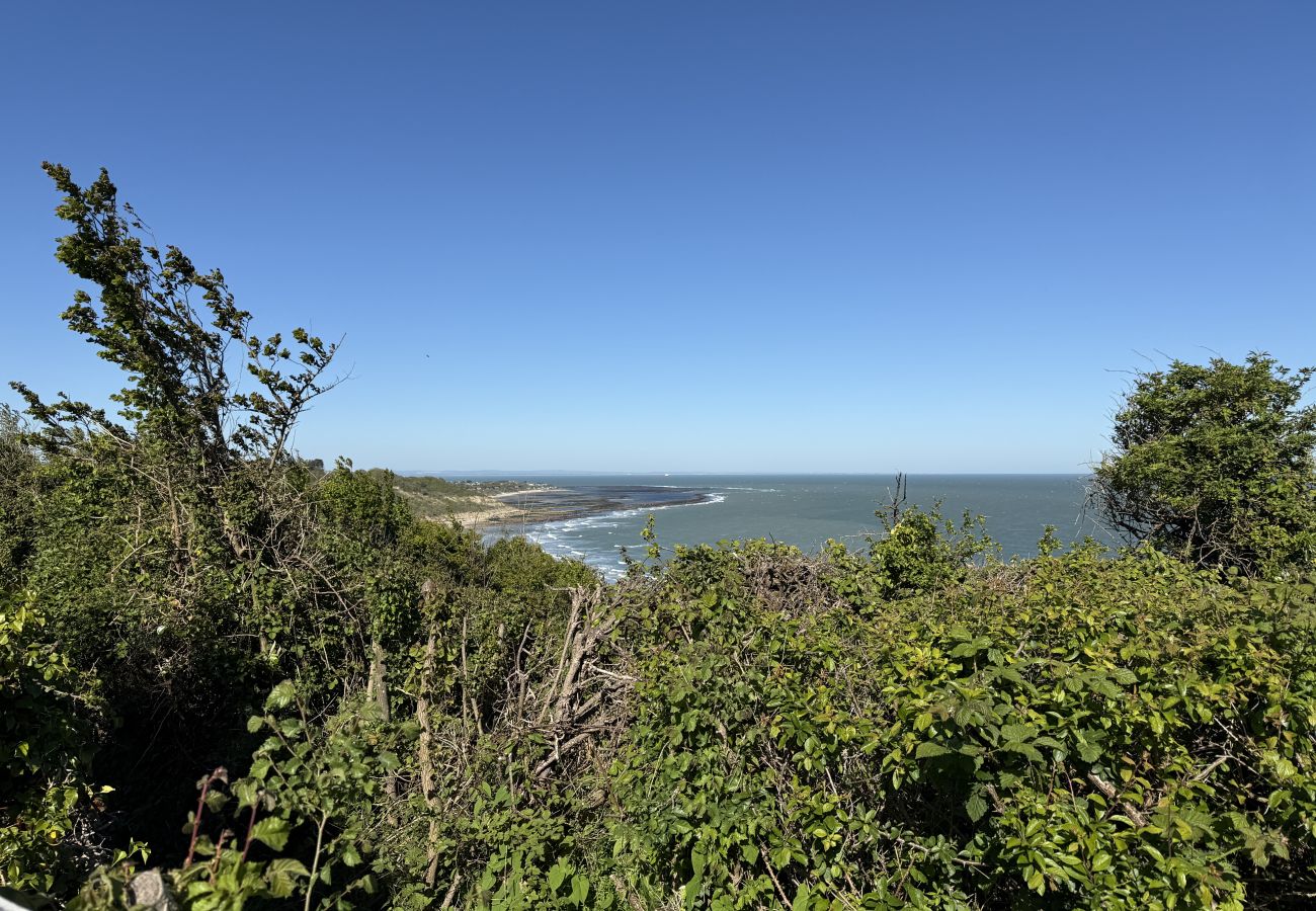 Peaceful seaside landscape at Whitecliff Bay Isle of Wight