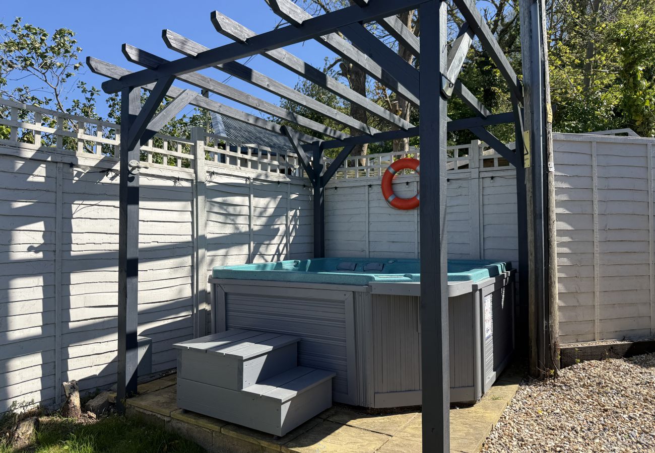 Luxury hot tub at holiday cottage with peaceful rural setting