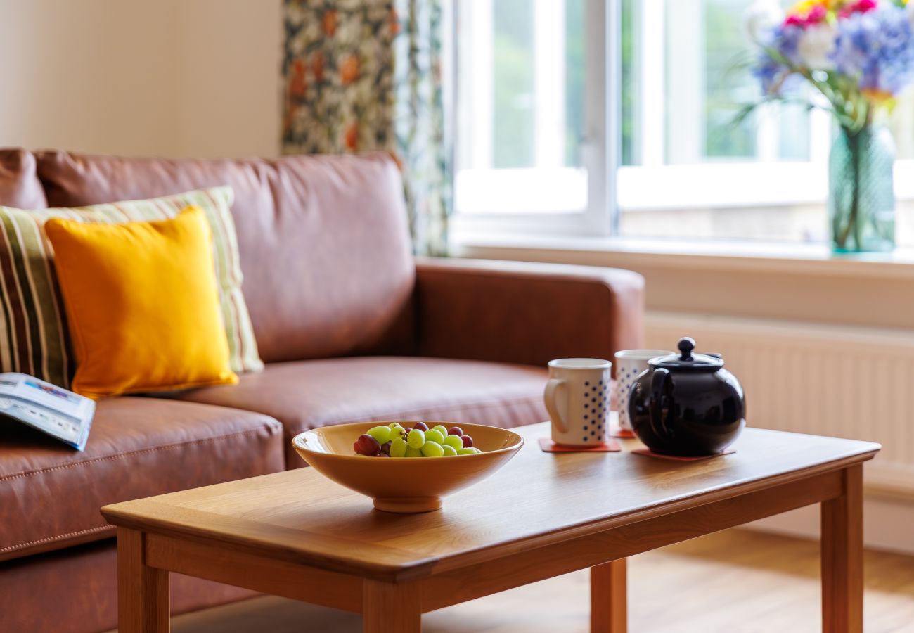 Cosy living room sofa with contemporary interior design