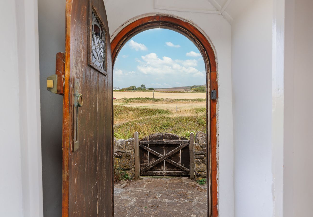 Countryside and coastal views from the front door of Moon Chine Cottage on the Isle of Wight.